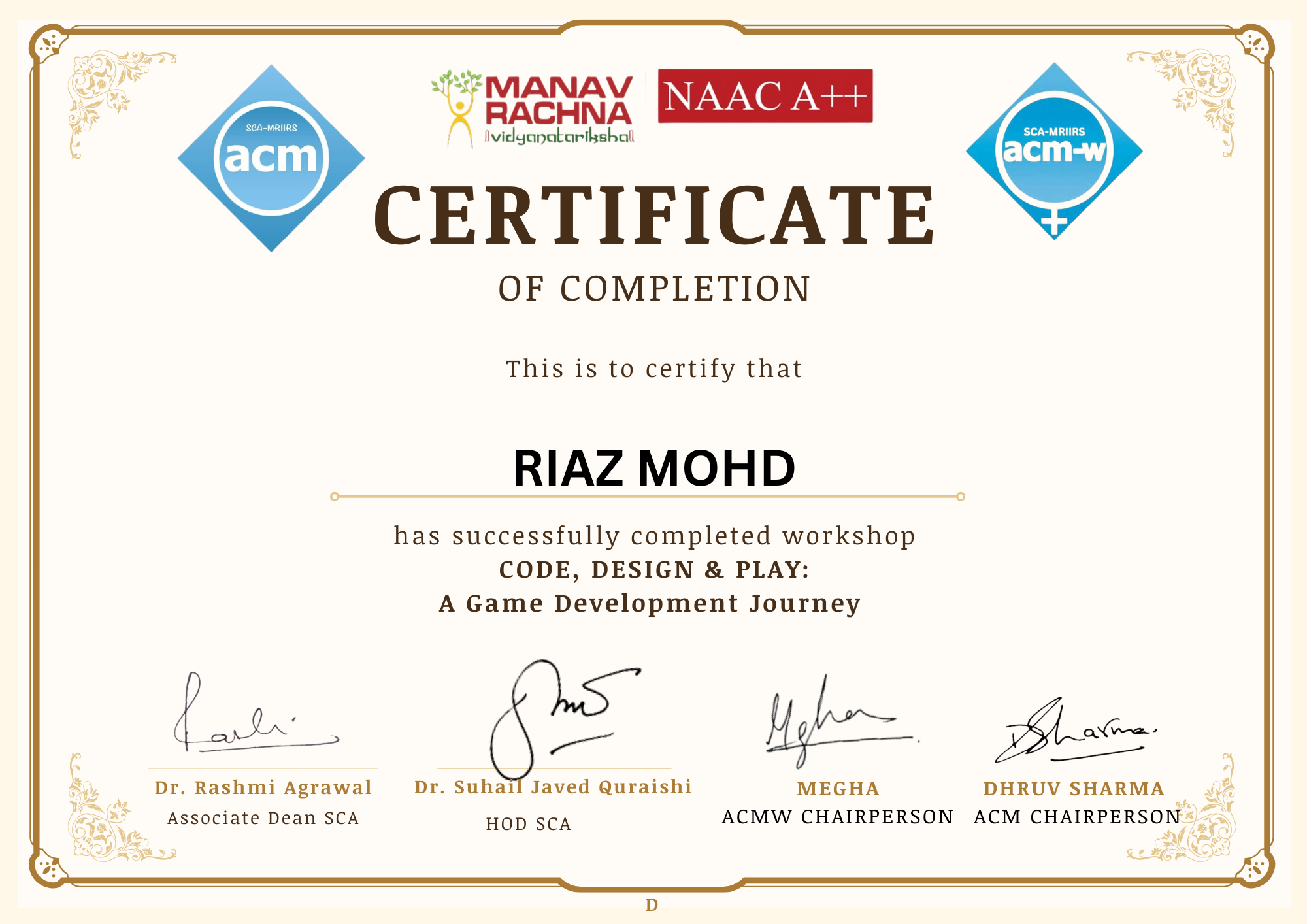 Certificate 1